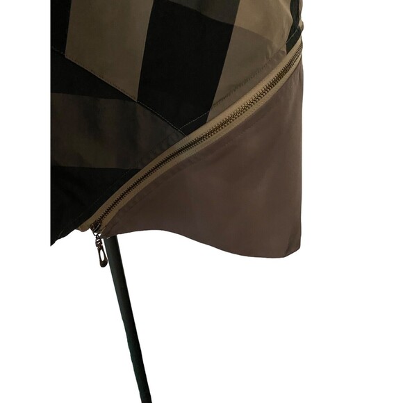 Raincoat Dorman Fashions Hooded Plaid Sz M Zip Snap Closure Pockets Stripes Read - Picture 4 of 13